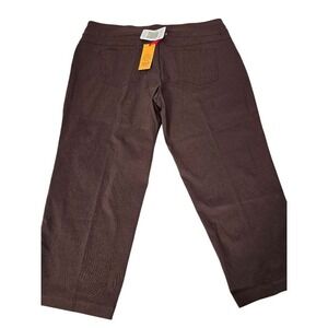 Ruby Rd Woman Slimming Contour Waistband Pant Brown 24W NWT